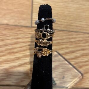 Gold and Silver Women's Ring Set